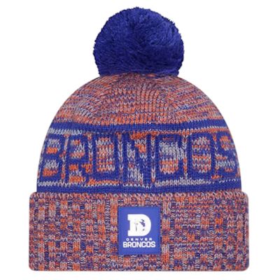 Denver Broncos Men’s Historic New Era 2025 Sideline Cold Weather Cuffed Knit Pom Hat