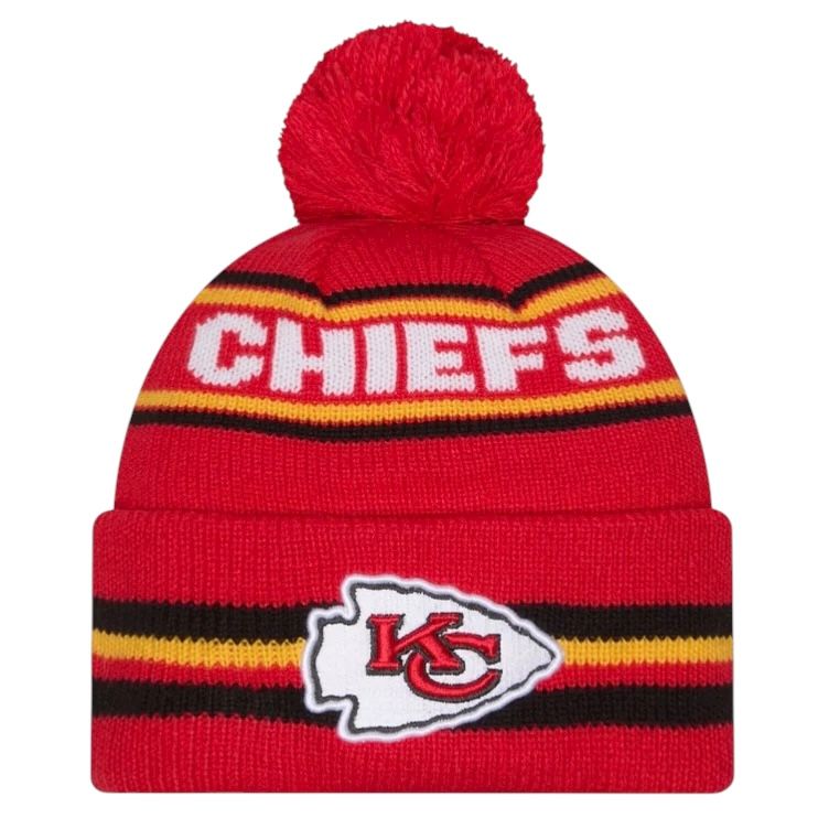 Kansas City Chiefs Men's Classic New Era Cuffed Pom Knit Hat