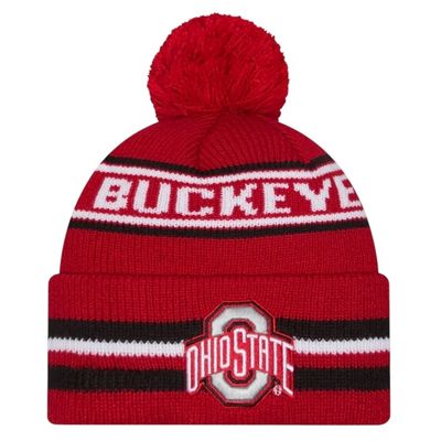 Ohio State Buckeyes Men's Red New Era Sport Knit Pom Hat Ohio State Buckeyes Men's Red New Era Sport Knit Pom Hat