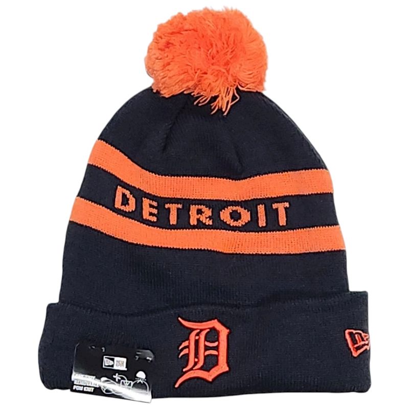 Detroit Tigers Men's Navy Text New Era Knit Hat Detroit Tigers Men's Navy Text New Era Knit Hat