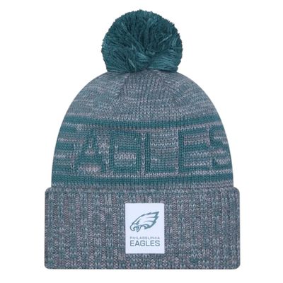 Philadelphia Eagles Men’s New Era 2025 Sideline Cold Weather Cuffed Knit Pom Hat Philadelphia Eagles Men’s New Era 2025 Sideline Cold Weather Cuffed Knit Pom Hat