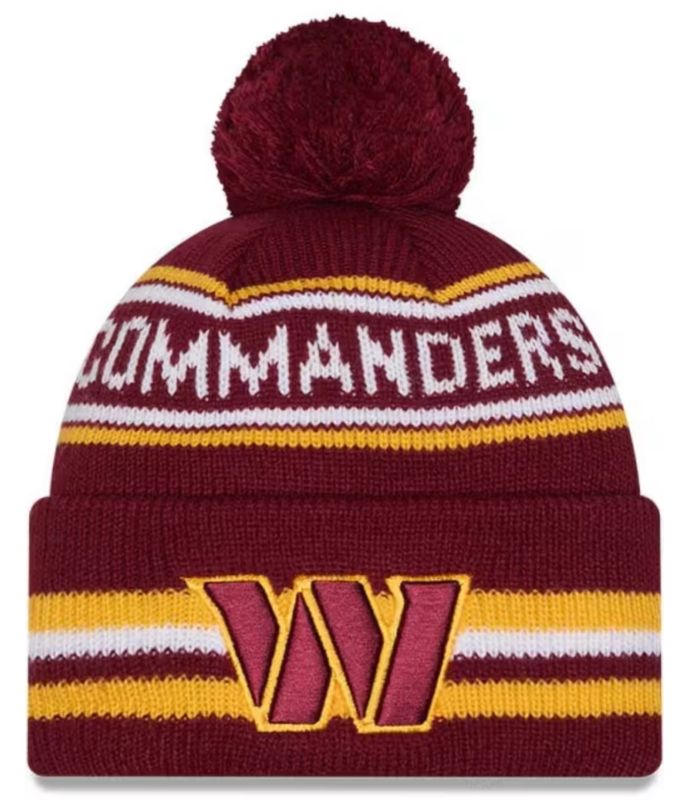 Washington Commanders Men's Classic New Era Knit Pom Hat Washington Commanders Men's Classic New Era Knit Pom Hat