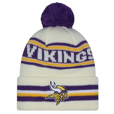 Minnesota Vikings Men’s White New Era Cuffed Pom Knit Hat Minnesota Vikings Men’s White New Era Cuffed Pom Knit Hat