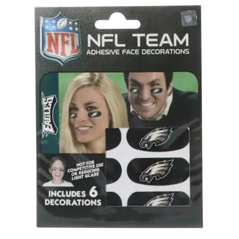 Philadelphia Eagles Vinyl Face Decoration Tattoos 6pk Philadelphia Eagles Vinyl Face Decoration Tattoos 6pk