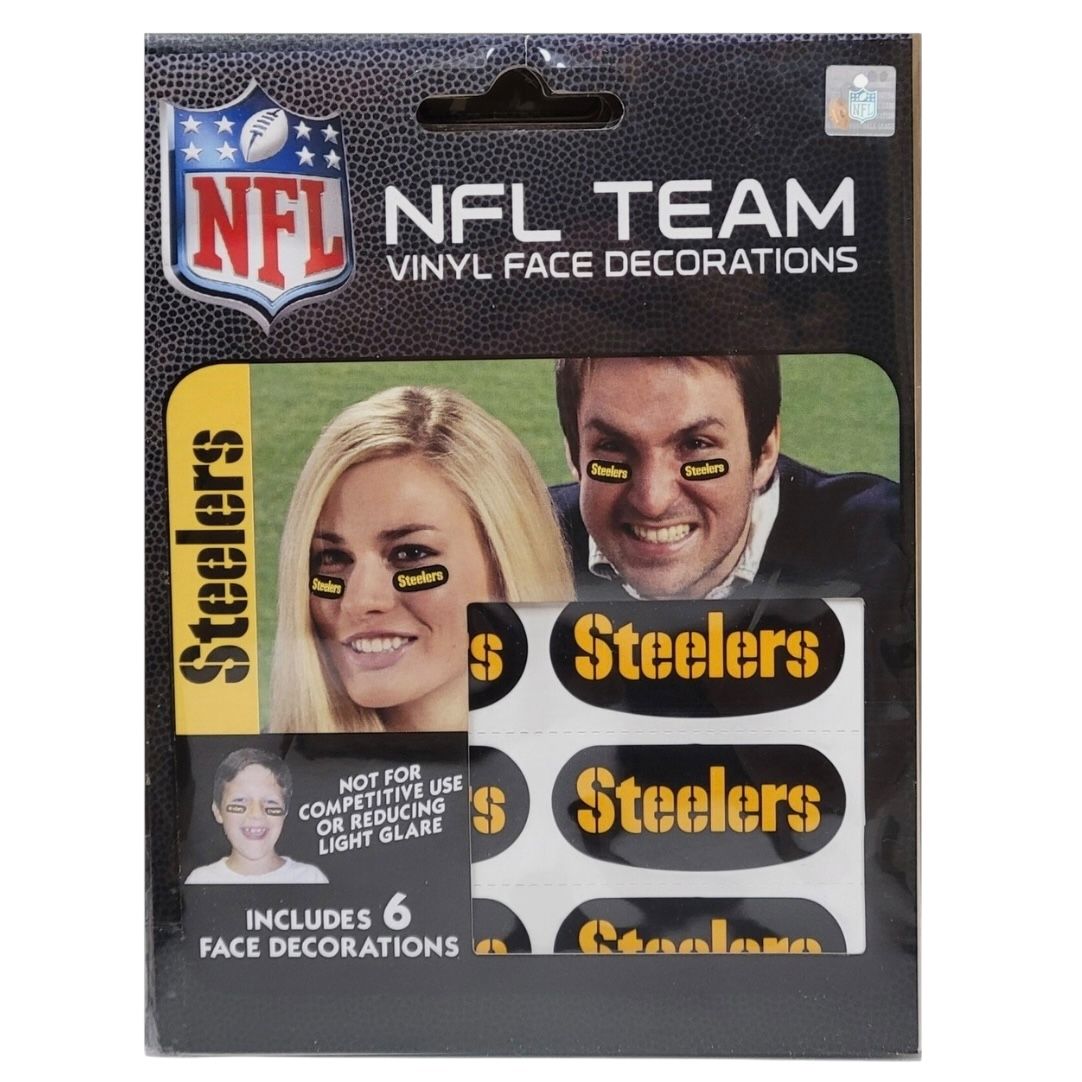 Pittsburgh Steelers Vinyl Face Decoration Tattoos 6pk Pittsburgh Steelers Vinyl Face Decoration Tattoos 6pk