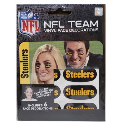 Pittsburgh Steelers Vinyl Face Decoration Tattoos 6pk Pittsburgh Steelers Vinyl Face Decoration Tattoos 6pk