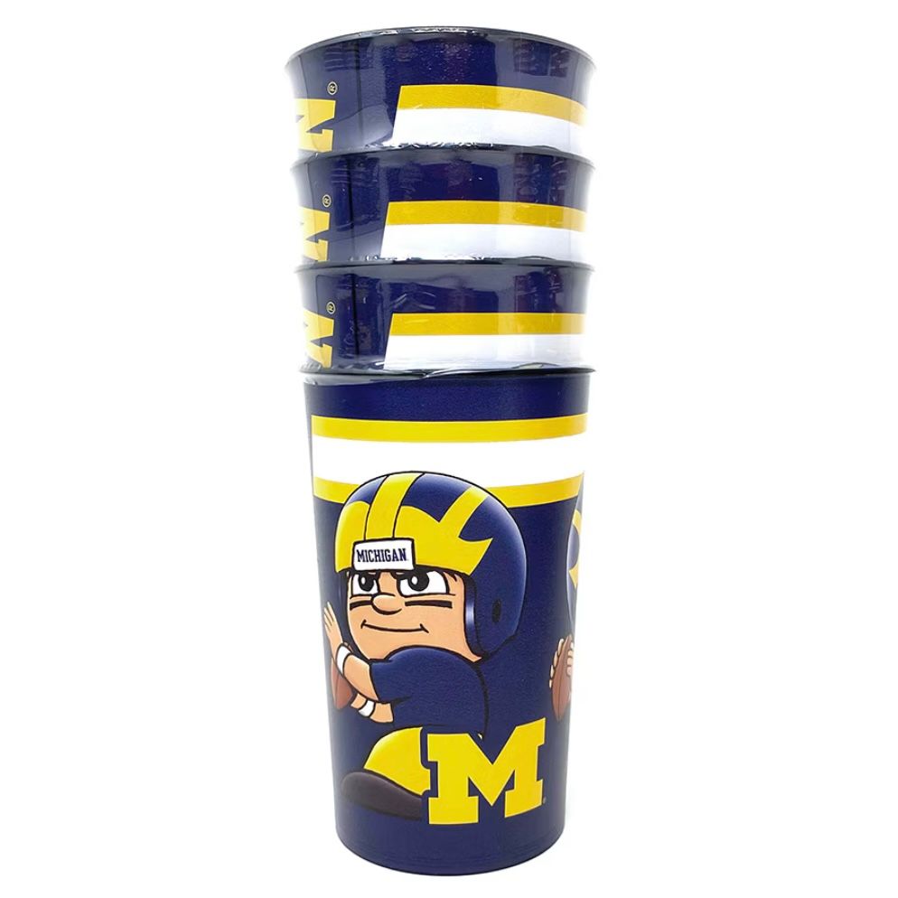 Michigan Wolverines 22oz Plastic Drinking Party Cup Set Michigan Wolverines 22oz Plastic Drinking Party Cup Set