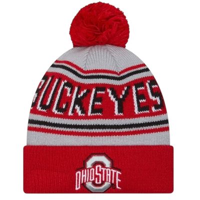 Ohio State Buckeyes Men's Wordmark New Era Sport Knit Pom Hat