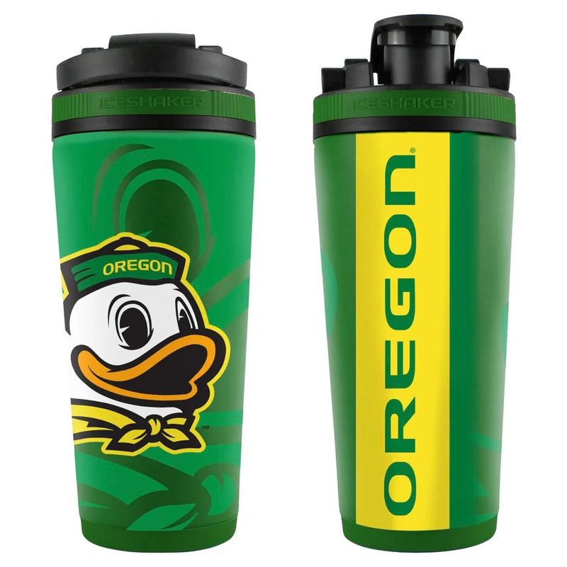 Oregon Ducks 26oz 4D Stainless Steel Ice Shaker Bottle Oregon Ducks 26oz 4D Stainless Steel Ice Shaker Bottle