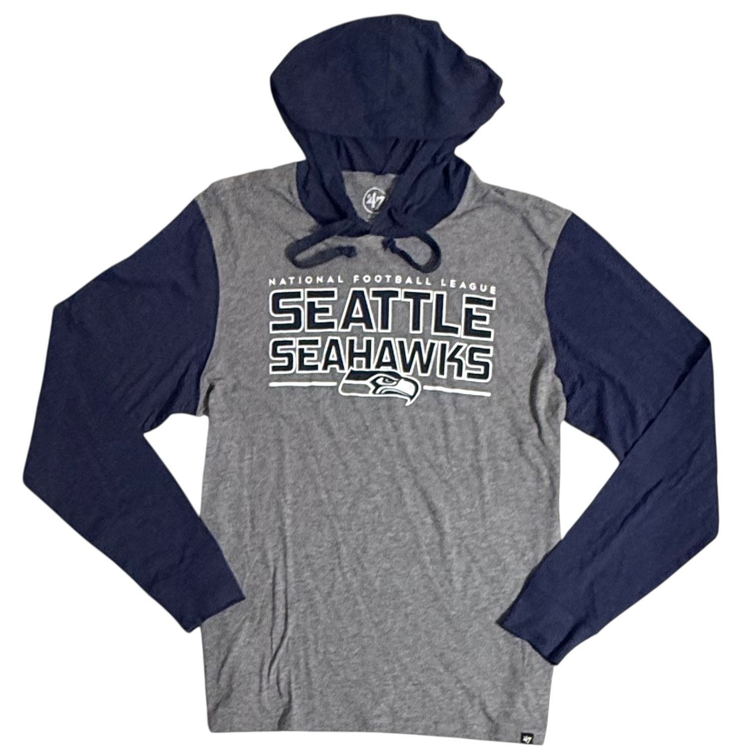 Seattle Seahawks Men's 47 Brand Slate Grey/Black Lightweight Hoodie Seattle Seahawks Men's 47 Brand Slate Grey/Black Lightweight Hoodie