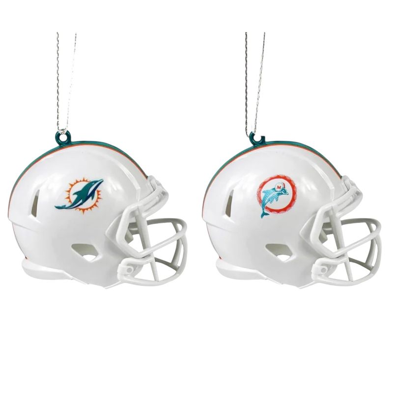 Miami Dolphins Team Helmet Christmas Ornament Set Miami Dolphins Team Helmet Christmas Ornament Set