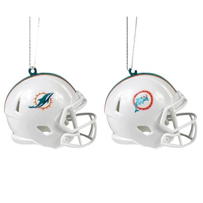 Miami Dolphins Team Helmet Christmas Ornament Set