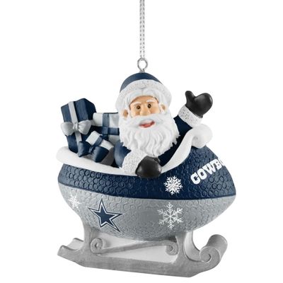 Dallas Cowboys Santa Resin Football Sleigh Ornament Dallas Cowboys Santa Resin Football Sleigh Ornament