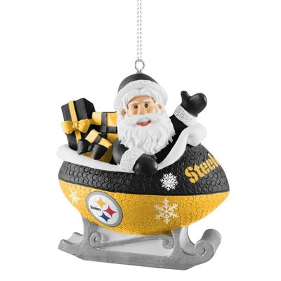 Pittsburgh Steelers Santa Resin Football Sleigh Ornament