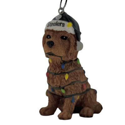 Pittsburgh Steelers Dog with Lights Christmas Ornament