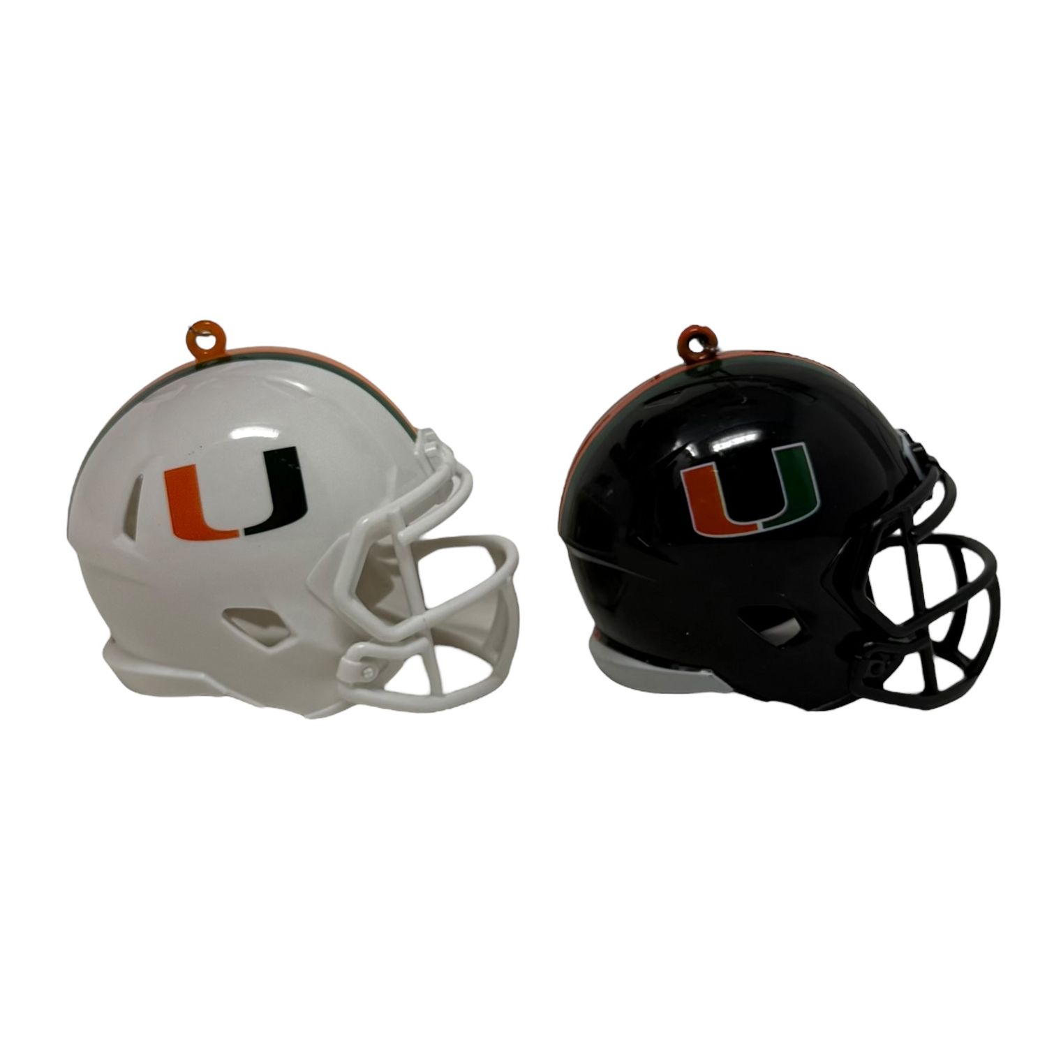 Miami Hurricanes Team Helmet Christmas Ornament Set Miami Hurricanes Team Helmet Christmas Ornament Set