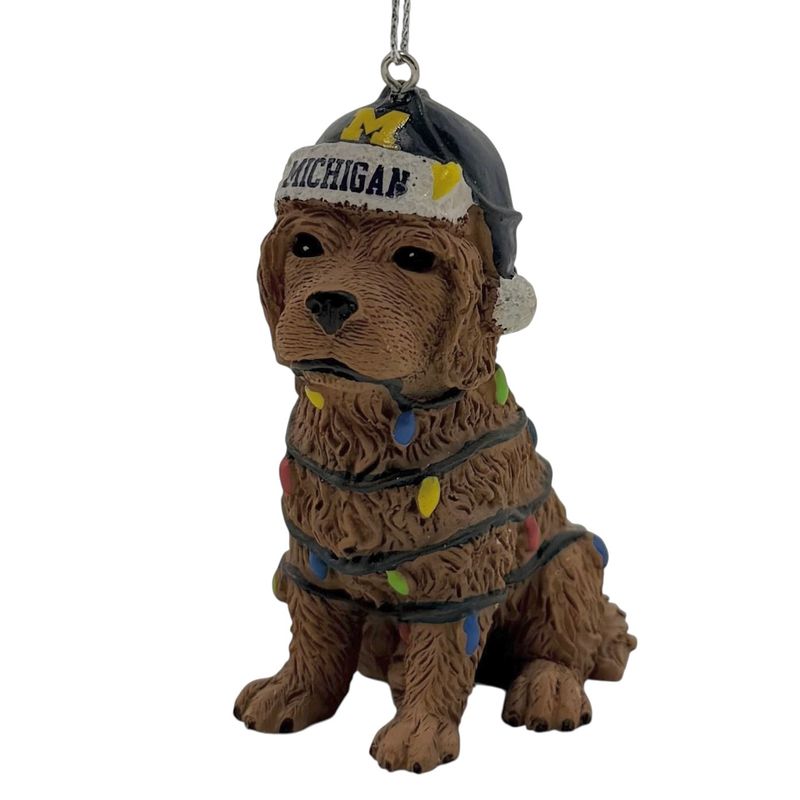 Michigan Wolverines Dog with Lights Christmas Ornament Michigan Wolverines Dog with Lights Christmas Ornament