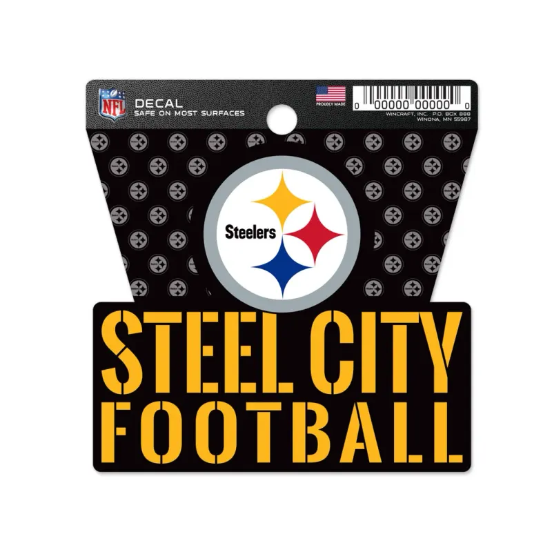 Pittsburgh Steelers Steel City Football 3 Pittsburgh Steelers Steel City Football 3" x 3" Decal