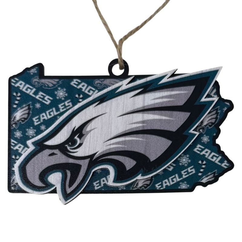 Philadelphia Eagles Team State Wooden Christmas Ornament Philadelphia Eagles Team State Wooden Christmas Ornament