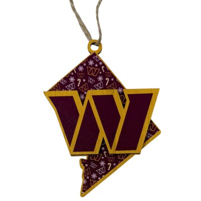 Washington Commanders Team State Wooden Christmas Ornament Washington Commanders Team State Wooden Christmas Ornament
