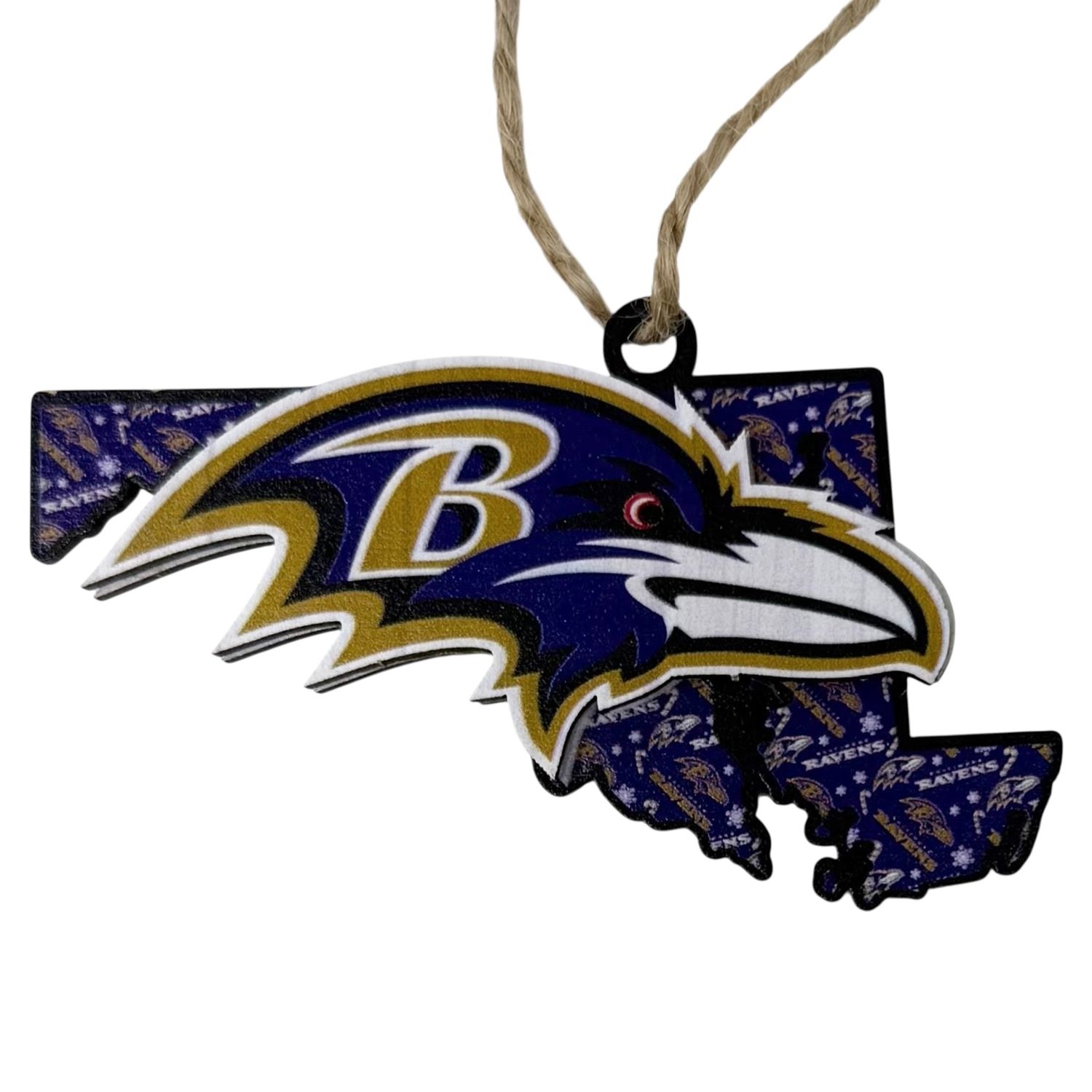 Baltimore Ravens Team State Wooden Christmas Ornament Baltimore Ravens Team State Wooden Christmas Ornament