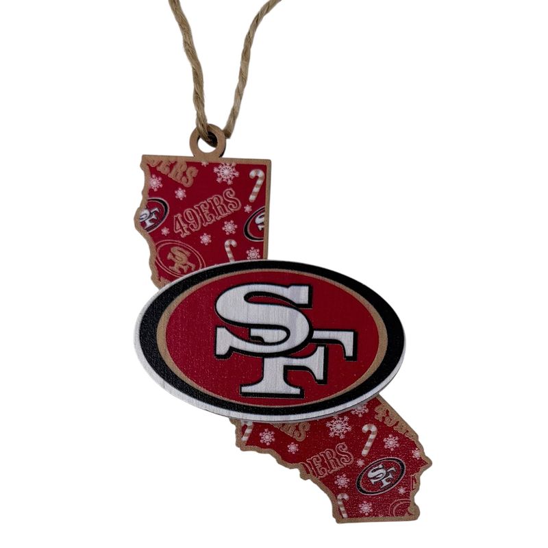 San Francisco 49ers Team State Wooden Christmas Ornament San Francisco 49ers Team State Wooden Christmas Ornament