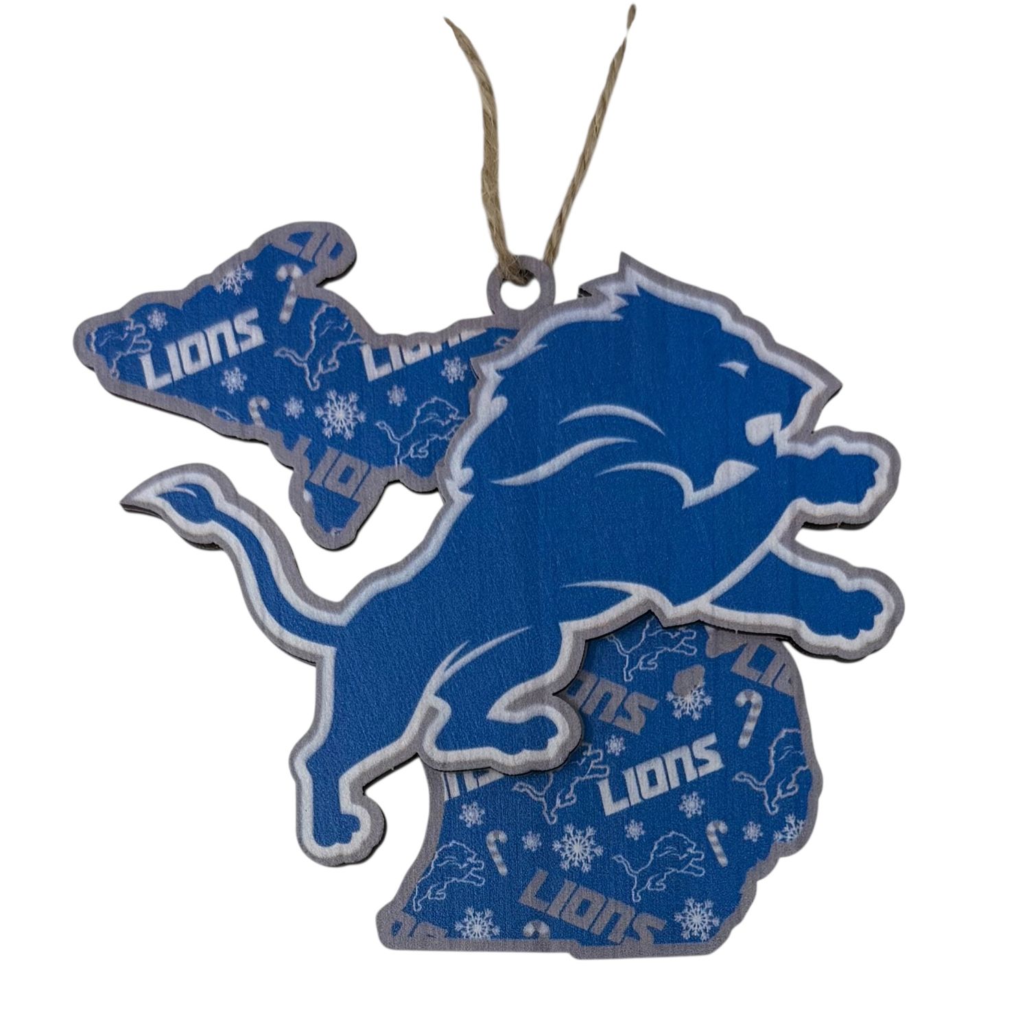 Detroit Lions Team State Wooden Christmas Ornament Detroit Lions Team State Wooden Christmas Ornament