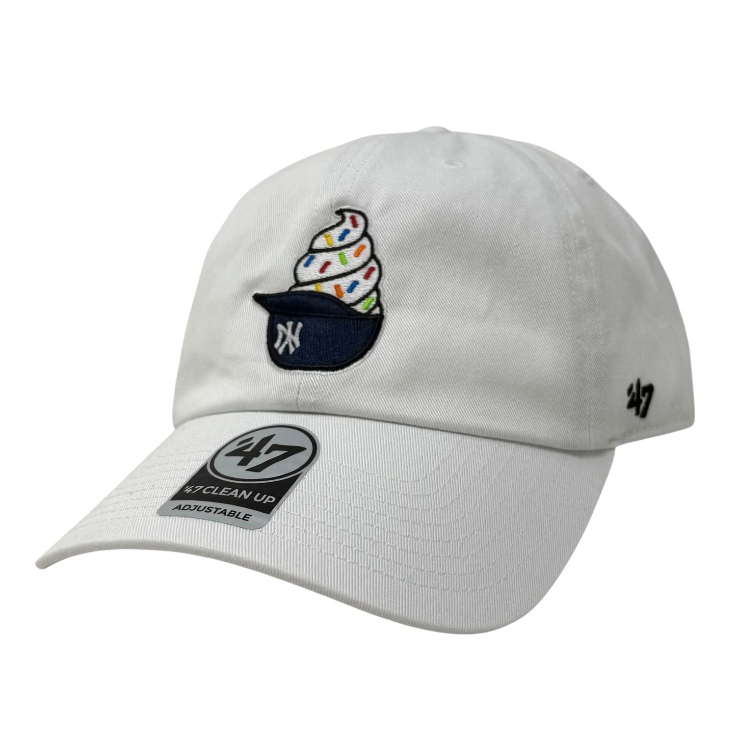 New York Yankees Men’s White 47 Brand Clean Up Spring Training Ice Cream Cup Current Day Adjustable Hat
