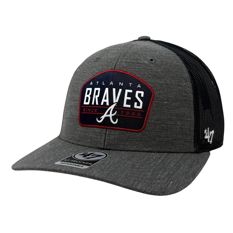 Atlanta Braves Men's Charcoal 47 Trucker Adjustable Hat Atlanta Braves Men's Charcoal 47 Trucker Adjustable Hat