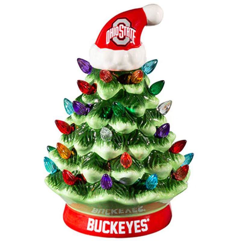 Ohio State Buckeyes 8 Ohio State Buckeyes 8" Light Up Ceramic LED Christmas Tree