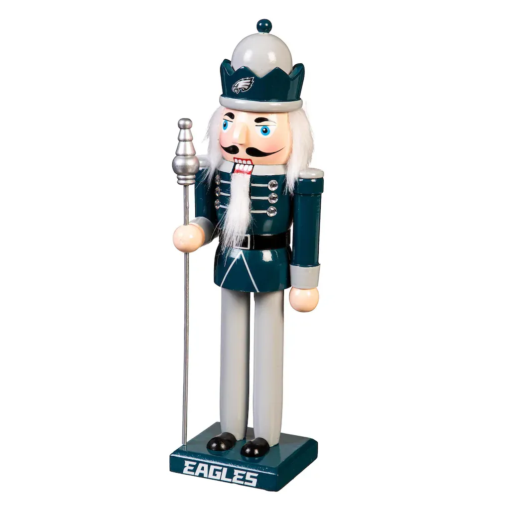 Philadelphia Eagles 12” x 3” Wooden Nutcracker Statue