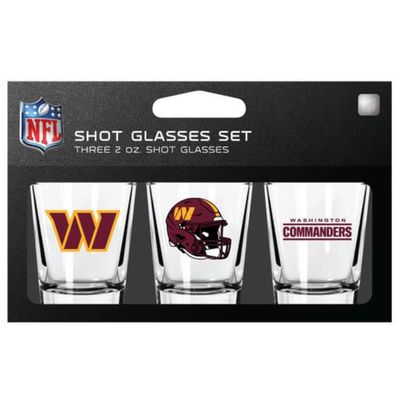 Washington Commanders NFL 3pc 2oz Shot Glass Set Washington Commanders NFL 3pc 2oz Shot Glass Set