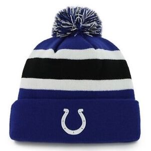 Indianapolis Colts Men's 47 Brand Breakaway Cuffed Pom Knit Hat Indianapolis Colts Men's 47 Brand Breakaway Cuffed Pom Knit Hat