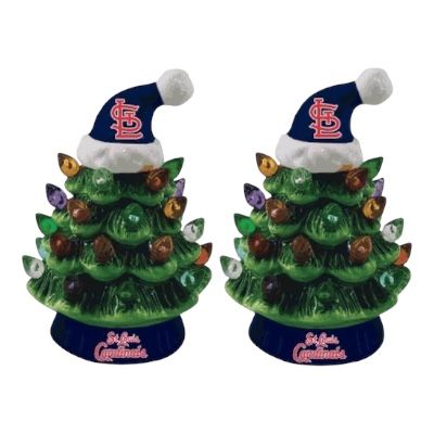 St. Louis Cardinals 4 St. Louis Cardinals 4" Ceramic LED Christmas Tree Set of 2