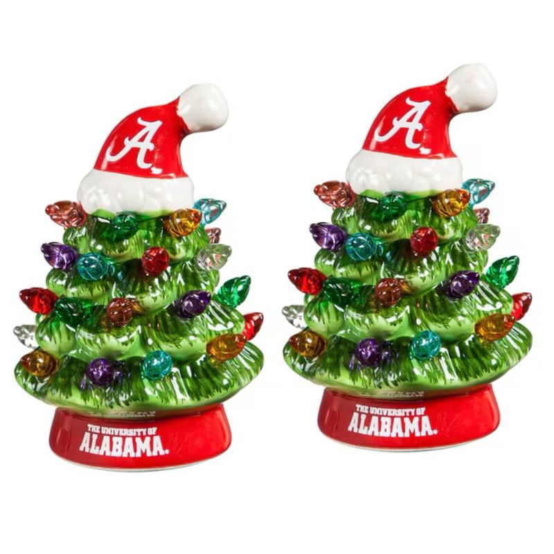 Alabama Crimson Tide 4 Alabama Crimson Tide 4" Ceramic LED Christmas Trees Set of 2