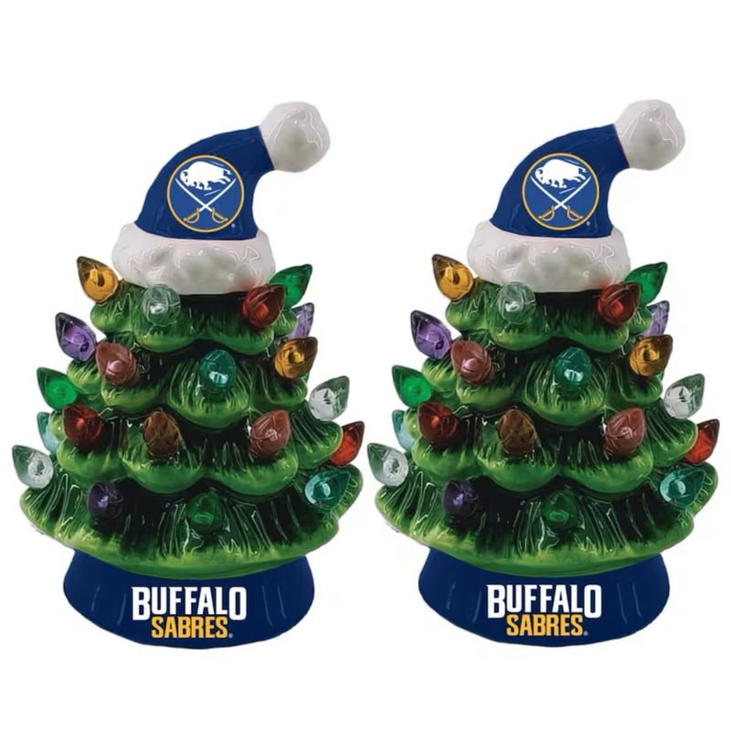 Buffalo Sabres 4 Buffalo Sabres 4" Ceramic LED Christmas Trees Set of 2