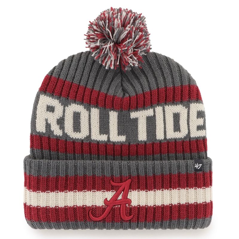 Alabama Crimson Tide Men’s Grey / Red 47 Bering Cuffed Pom Knit Hat Alabama Crimson Tide Men’s Grey / Red 47 Bering Cuffed Pom Knit Hat
