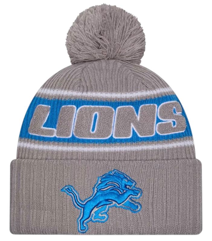 Detroit Lions Men's New Era Cuffed Pom Knit Hat Detroit Lions Men's New Era Cuffed Pom Knit Hat