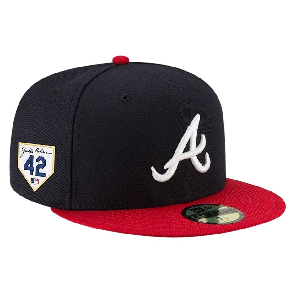 Atlanta Braves Men's Navy Jackie Robinson Performance New Era 59Fifty Fitted Hat