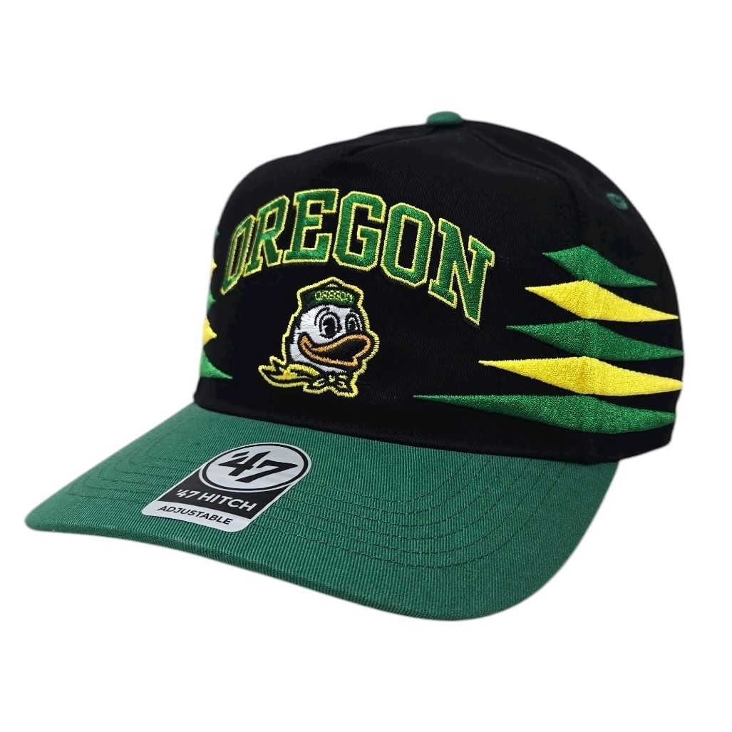 Oregon Ducks Men’s Black Diamond Cut Mitchell & Ness Snapback Hat