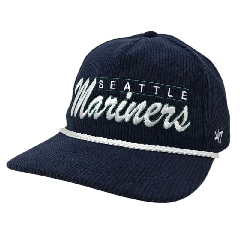 Seattle Mariners Men’s Navy Double Header 47 Brand Corduroy Hitch Adjustable Hat Seattle Mariners Men’s Navy Double Header 47 Brand Corduroy Hitch Adjustable Hat