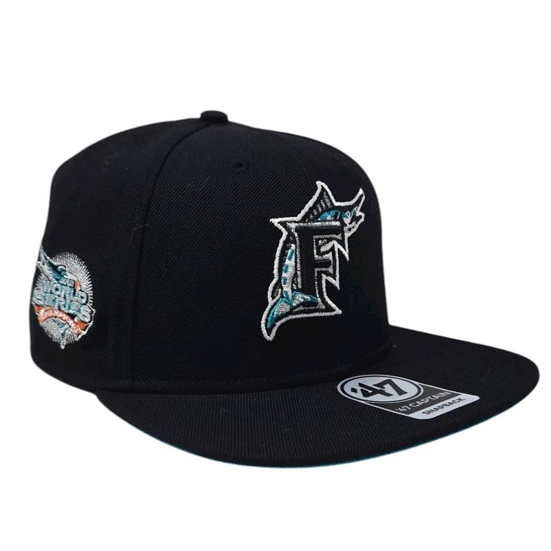 Florida Marlins Men’s Black 2003 World Series 47 Brand Captain Snapback Hat Florida Marlins Men’s Black 2003 World Series 47 Brand Captain Snapback Hat