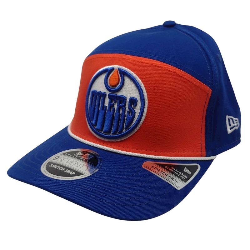 Edmonton Oilers Men's Blue Split Panel Rope New Era 9SEVENTY Stretch-Snap Hat Edmonton Oilers Men's Blue Split Panel Rope New Era 9SEVENTY Stretch-Snap Hat