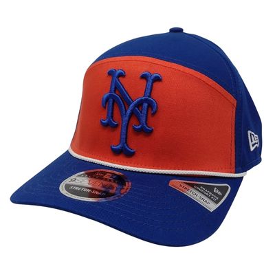 New York Mets Men's Blue Split Panel Rope New Era 9SEVENTY Stretch-Snap Hat