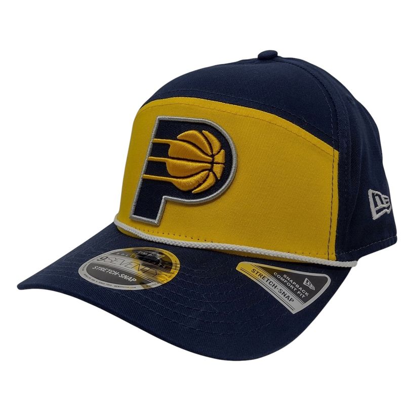 Indiana Pacers Men's Navy Split Panel Rope New Era 9SEVENTY Stretch-Snap Hat Indiana Pacers Men's Navy Split Panel Rope New Era 9SEVENTY Stretch-Snap Hat