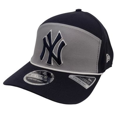 New York Yankees Men's Navy Split Panel Rope New Era 9SEVENTY Stretch-Snap Hat