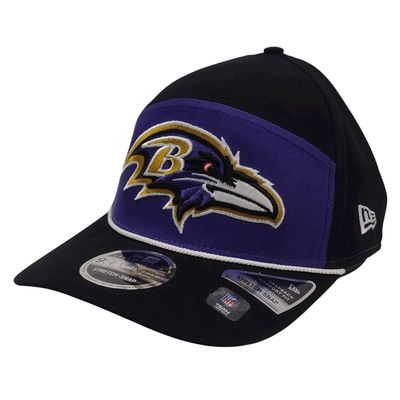 Baltimore Ravens Men's Black Split Panel Rope New Era 9SEVENTY Stretch-Snap Hat Baltimore Ravens Men's Black Split Panel Rope New Era 9SEVENTY Stretch-Snap Hat