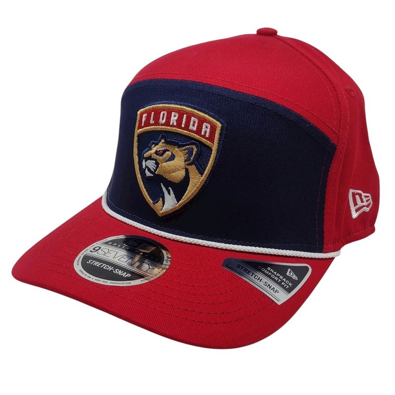 Florida Panthers Men's Red Split Panel Rope New Era 9SEVENTY Stretch-Snap Hat Florida Panthers Men's Red Split Panel Rope New Era 9SEVENTY Stretch-Snap Hat