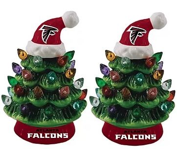 Atlanta Falcons 4 Atlanta Falcons 4" Ceramic LED Christmas Trees Set of 2