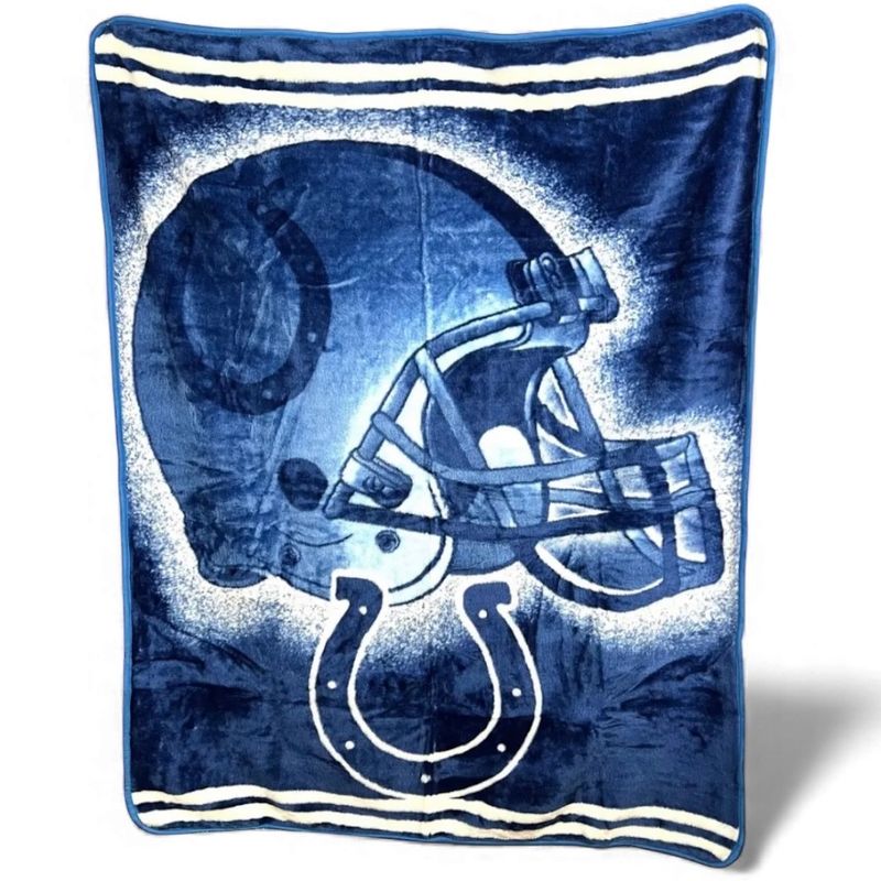 Indianapolis Colts 50" x 60" Grand Stand Royal Plush Raschel Fleece Throw Blanket